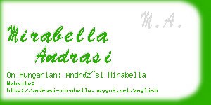mirabella andrasi business card